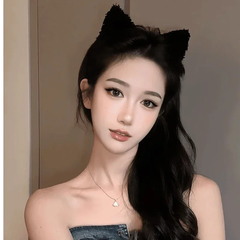 لطيف الصلبة القطيفة آذان القط هيرباند للنساء الفتيات الحلو حلية شعر عقال الشعر هوب عصابة رأس موضة إكسسوارات الشعر