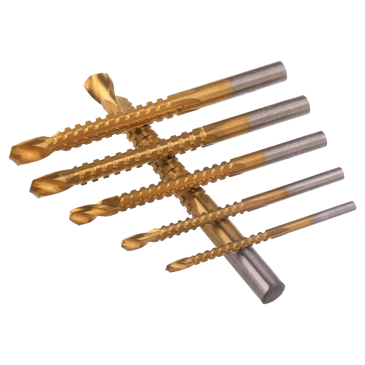 Paquete de brocas helicoidales HSS recubiertas de titanio, brocas de corte lateral dentadas de 3-8mm, herramientas de carpintería para agujeros de madera, Metal y plástico, 6 unidades