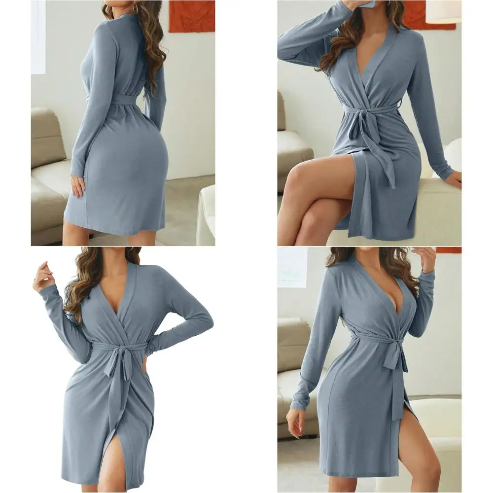 

Lightweight Women's Long Sleeve Kimono Robe for Spa & Sleep in Soft Stretch Fabric