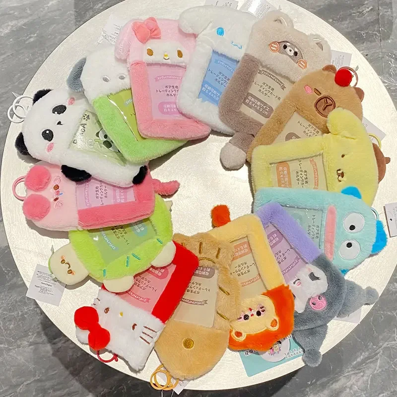 

Милый плюшевый брелок-картхолдер Sanrio KT: Куроми, Синаморолл, Мелоди. Кавайные чехлы для фотокарточек. Подарки для сумок.