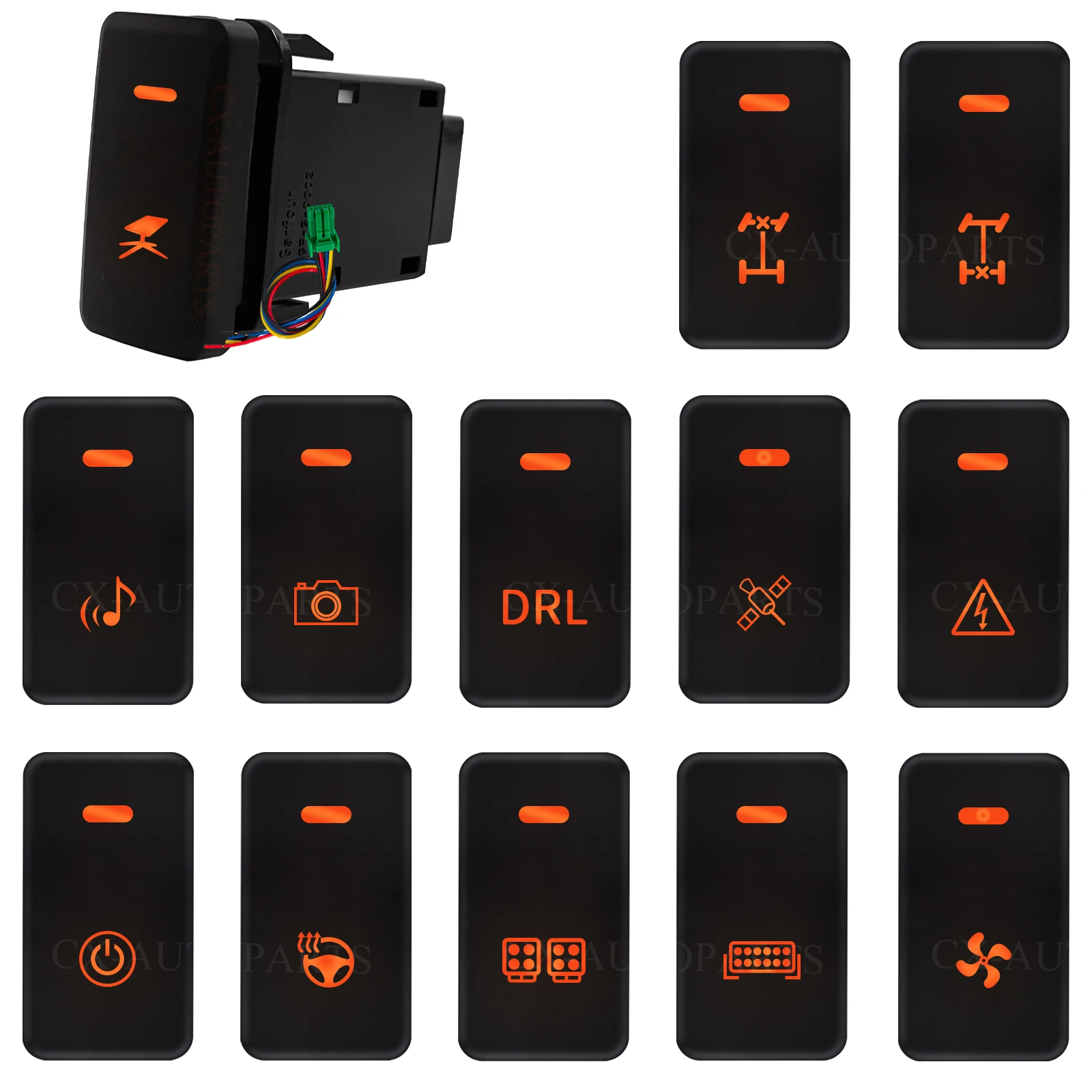 Car LED Light Bar Push Button Reverse Camera Battery Power ON OFF Switch For Toyota Tacoma FJ Cruiser 4Runner Hilux Prado