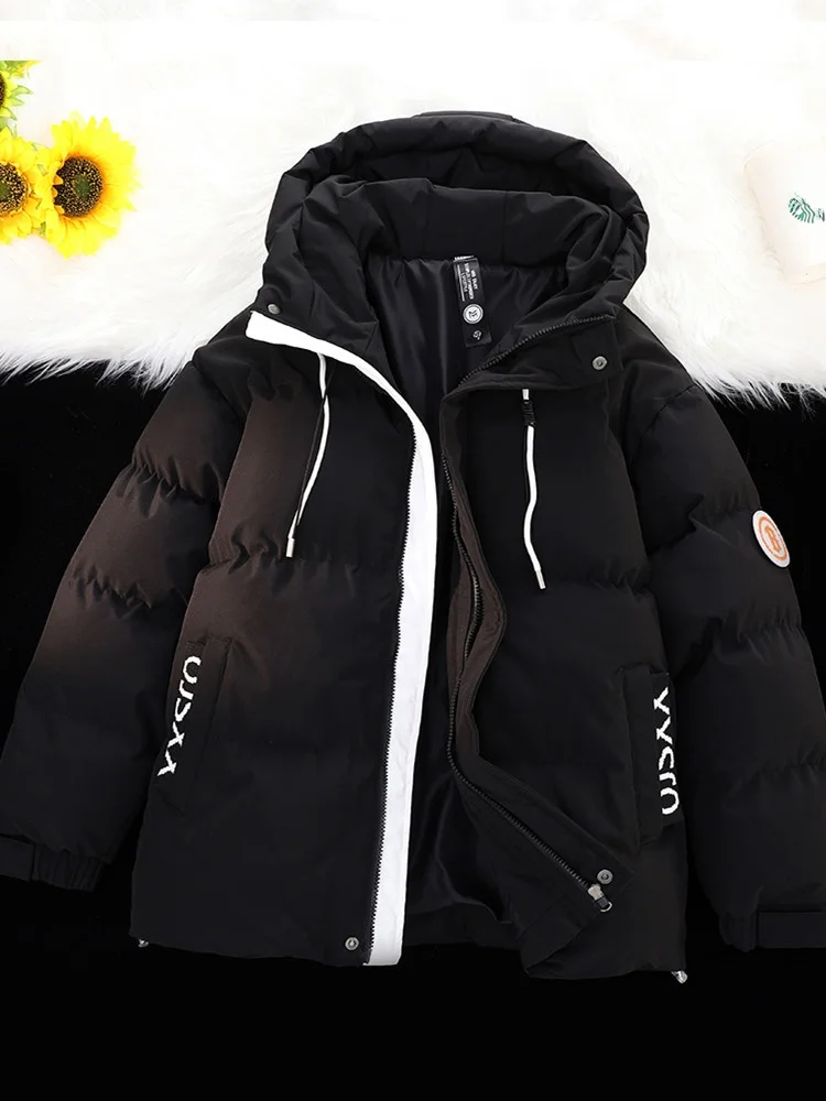 

Мужская зимняя теплая куртка с воротником-стойкой, свободного кроя, из хлопка и полиэфирного волокна, повседневная, базовая, модная верхняя одежда