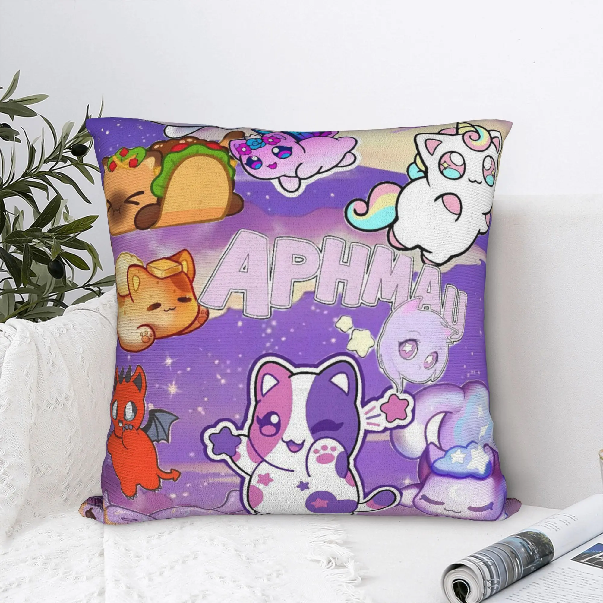 Quirky Aphmau Character Emote Art Pillow Cover  Comfy Cushion Cover Novelty Pillow Case For Sofa Car Home Decor