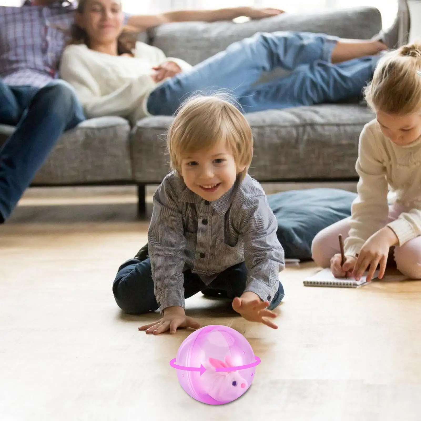 Rolling Hamster-Active Ball Electric Rabbit-Hamster Rolling Ball Transparent Plastic Small Pets Exercise Toy Cat Chasing Ball view 3