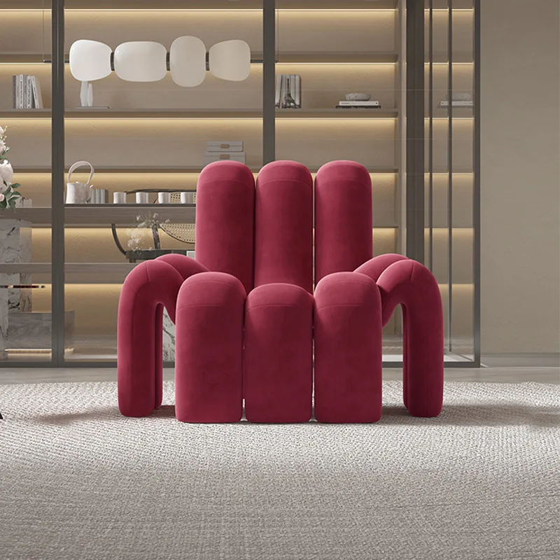 

Modern simple flannel sofa chair living room bedroom small apartment balcony leisure chair, sofa chair