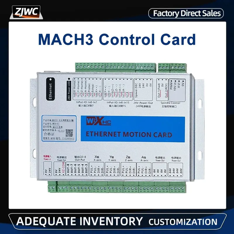 XHC Ethernet MKX-ET USB Mach3 Control Card 2MHz 3 Axis 4 Axis 6 Axis CNC Controller Breakout Board For Stepper Servo Motor