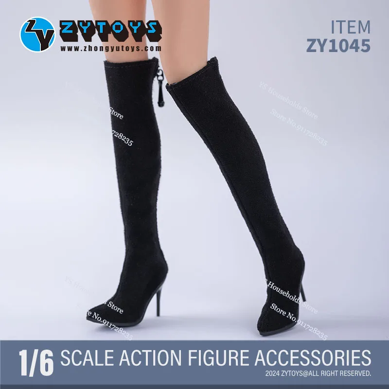 ZYTOYS ZY1045 1/6スケール 女性兵士 ロングチューブニーハイブーツ アクセサリー おもちゃ ファッションシューズ 12インチアクションフィギュア ボディデコレーション用
