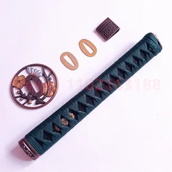 26cm Tsuka Handle Hilt Alloy Tsuba Handguard Guard Fuchi Kashira Menuki For Real Japanese Japan Samurai Katana Sword Fittings
