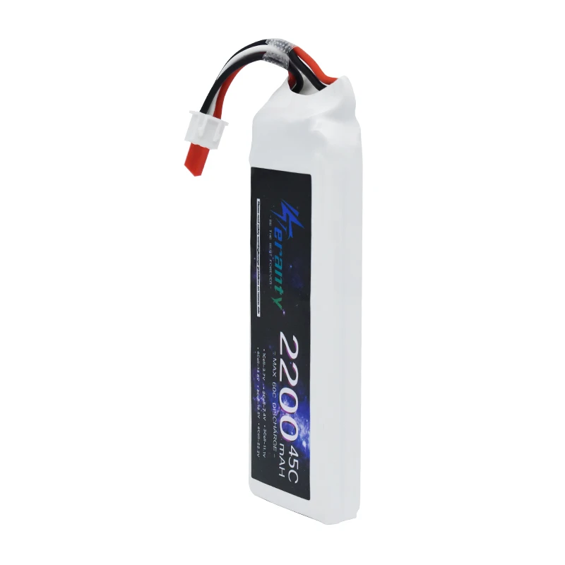 Teranty แบตเตอรี่2S 2200mAh 7.4V Lipo สำหรับเครื่องบินเฮลิคอปเตอร์ RC FPV โมเดลรถถังโดรนรถแข่งของเล่นงานอดิเรก JST XT60