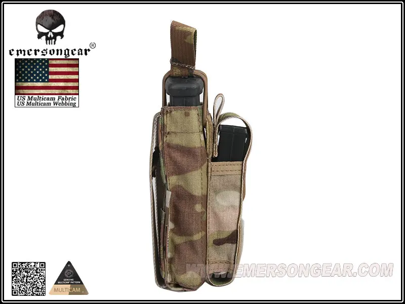 Emersongear 전술 잡지 파우치 전투 5.56 권총 싱글 오픈 탑 매거진 파우치 EM6361