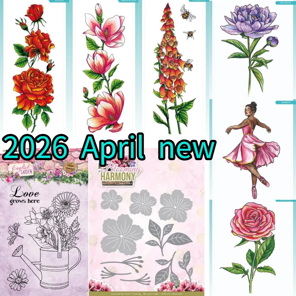2026 new flower and letter Metal Cutting Dice And Stamps For Scrapbooking Stencil Embossing Mold DIY Paper Cards Craft Cutting