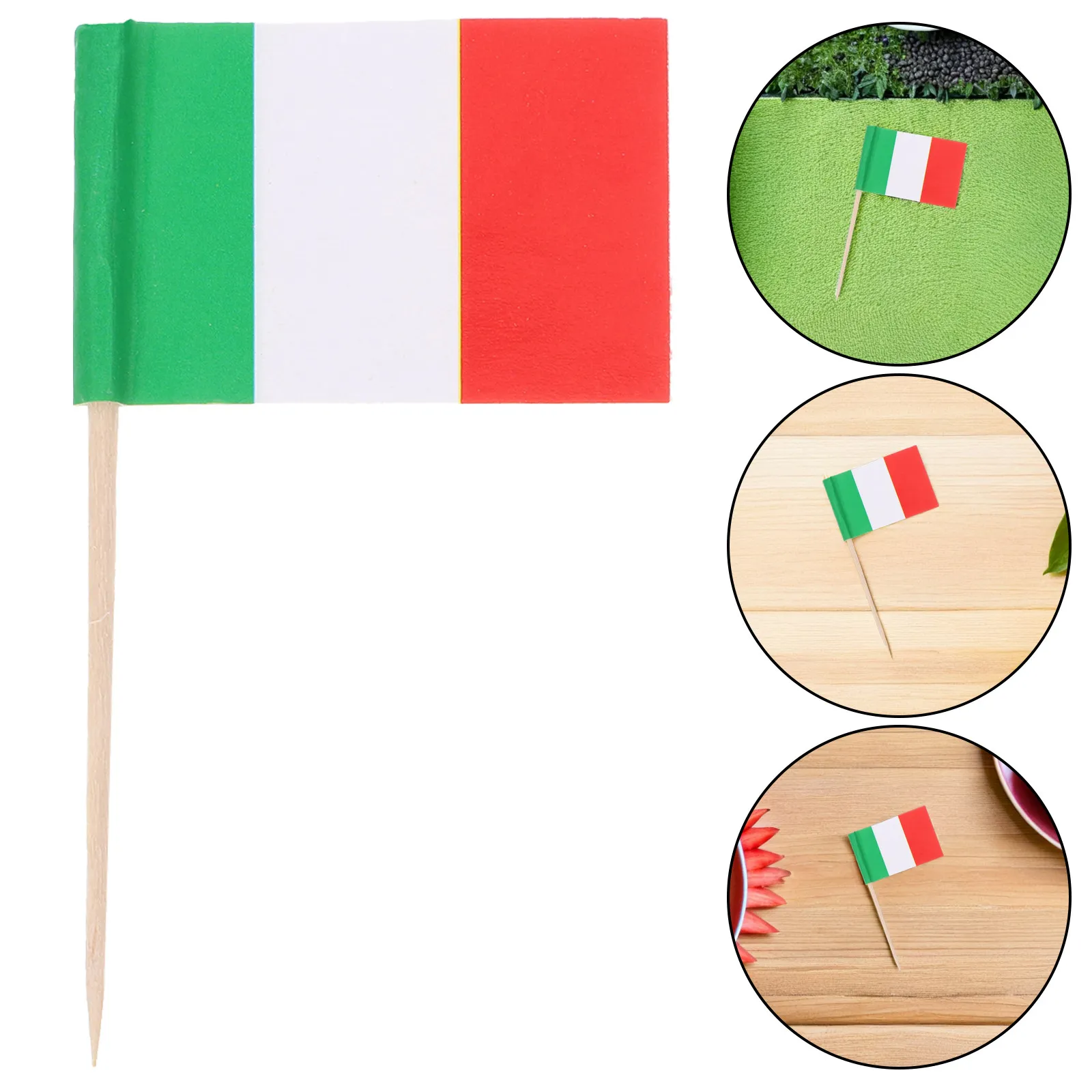 500Pcs Mini Italian Flag For Food Bar Decoration Party Decor Toothpick Flags Stick Cupcake Toppers Cocktail