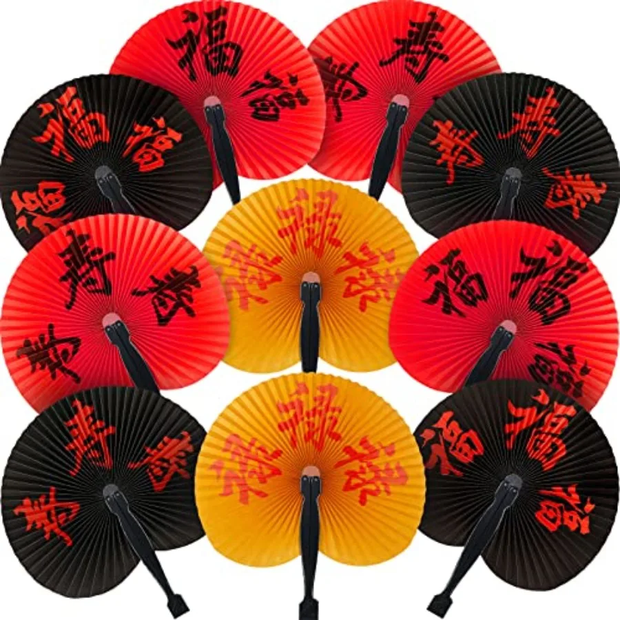 Jetec Pcs Chinese Folding Hand Fans, Oriental Japanese Paper Handheld Fans for Wedding Party Decoration Asian Dance Performance