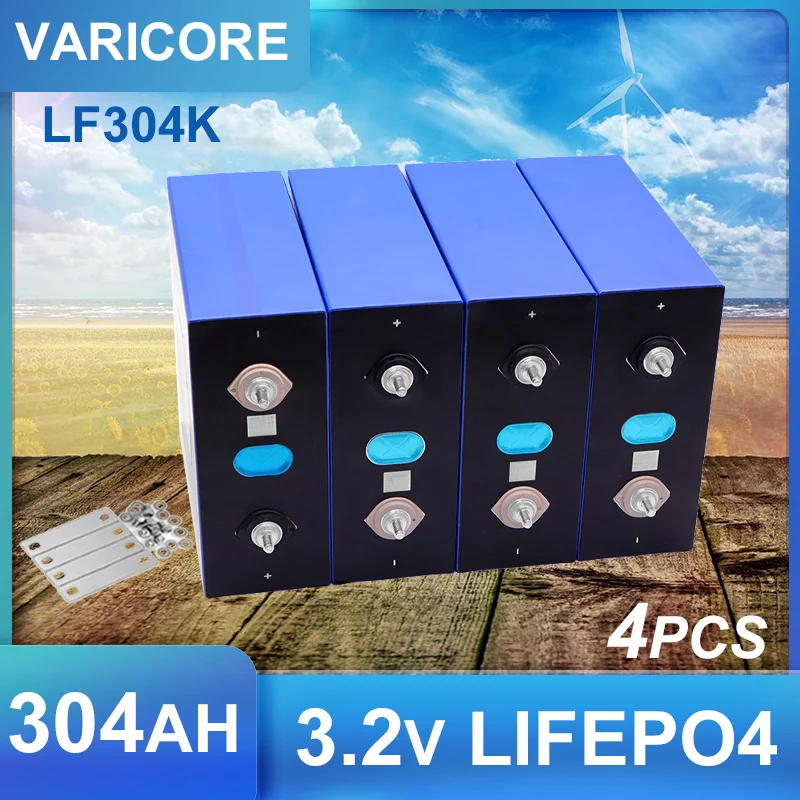 

4pcs 3.2V 304Ah LiFePO4 battery for 4s 12V 24v boat Electric car RV Campers Golf Cart Off-Road Solar Wind Class A TAX FREE