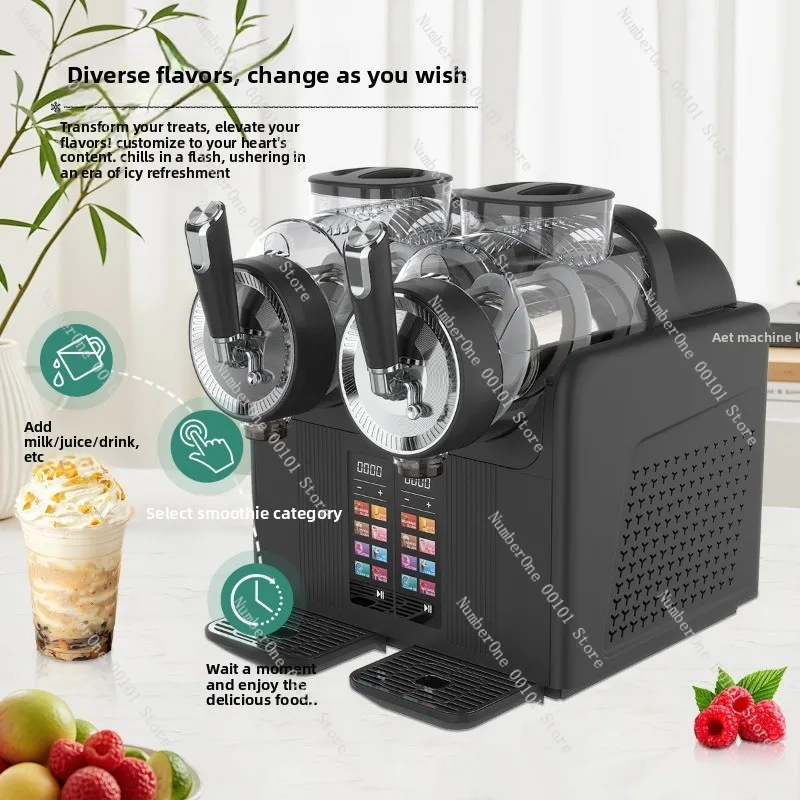Double Tank All-in-one Ice Cream Slush Maker Multifunctional Ice Shaver Smoothie Machine For Household