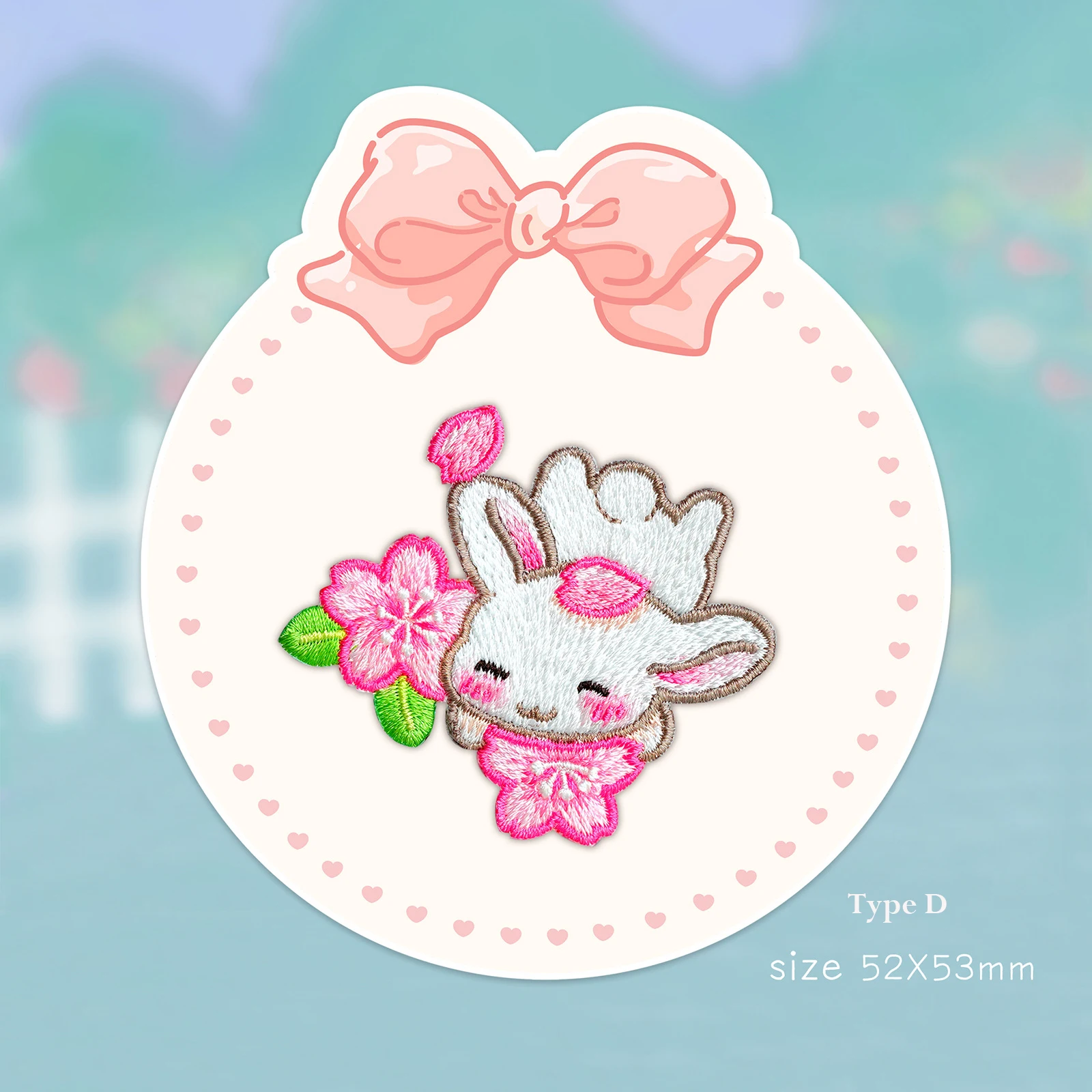 Japan Garten Kaninchen bestickte Patches für Mädchen Tasche Eisen auf Patches kleine Kleber Aufkleber für Kinder Kleidung Haarspange Designer – Detail 4