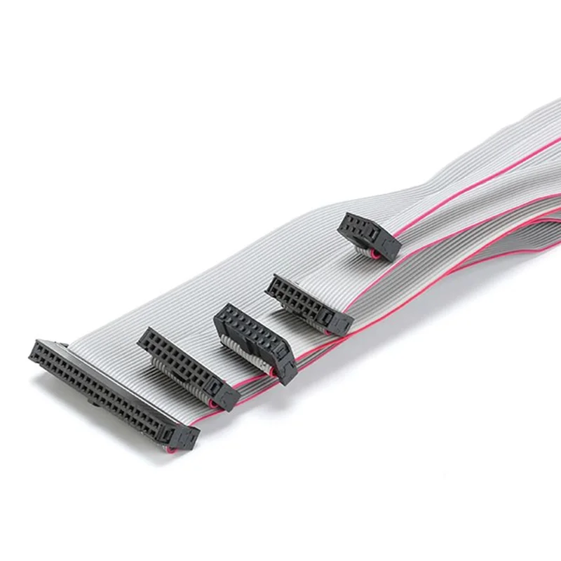 Grey ribbon cable FC-6/10/14/16/20/40P double ended cable AVR connection line 30CM spacing 2.54