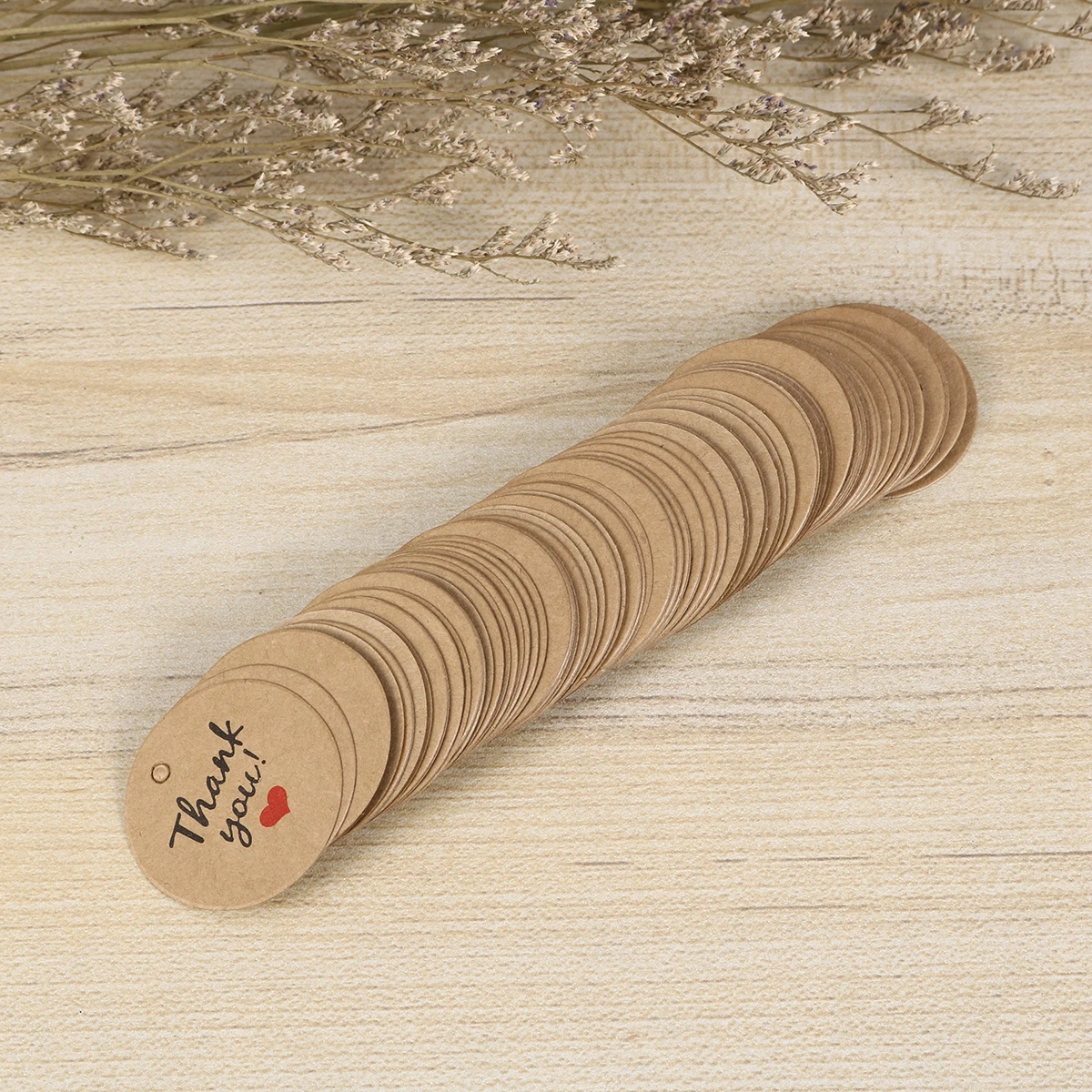 

200 pcs Thank You Heart Tags Kraft Paper Decorative Gift Hangtags for Wedding Parties Anniversaries Baking Stores