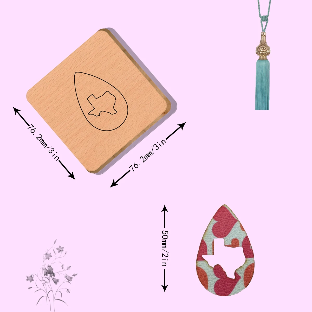 قالب قطع خشبي للأقراط ، مناسب لمعظم الآلات ، 2 "، أنماط مختلفة #6