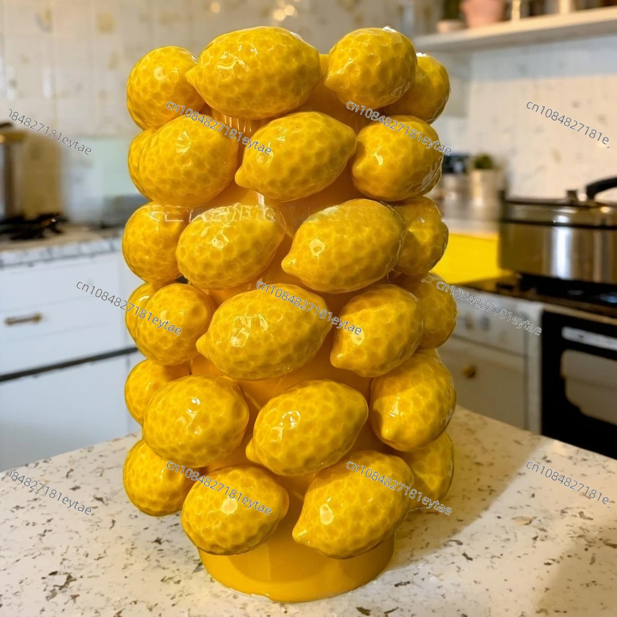 Lemon ceramic vase ornament, Nordic ins wind hydroponic flower arrangement, home fresh desktop decoration crafts