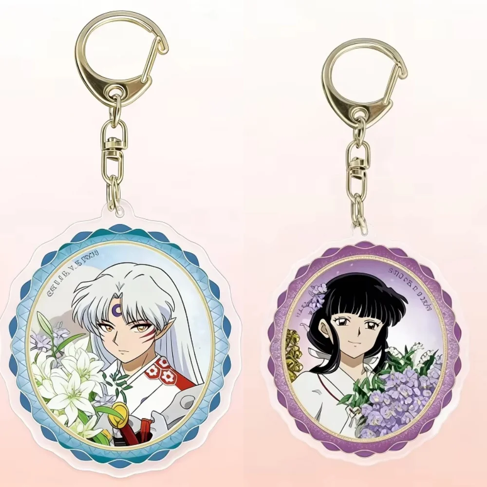6CM Hot Anime Inuyasha Sesshoumaru Acrylic Keychain Model Cosplay Charm Characters Ornament Accesorios Good Gifts