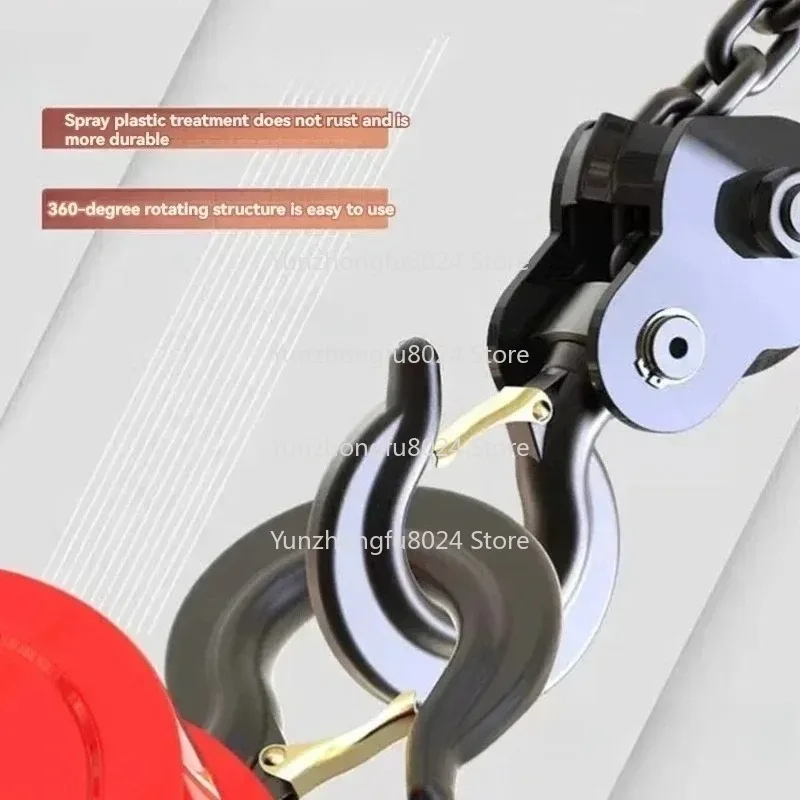 

380V 1 Ton Electric Chain Hoist Crane Small Inverted Portable Suspension Winch Pure Copper Motor Alloy Anti-fall Cover