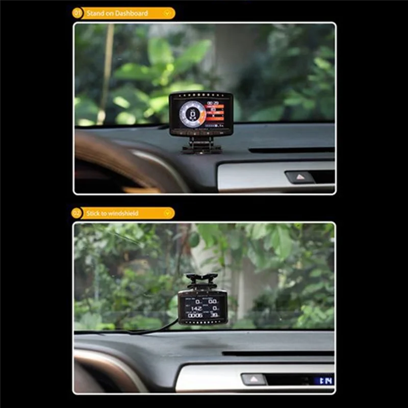 Obd2 HUD مقياس متر X50 Pro لوحة القيادة الرقمية الكمبيوتر متعددة الوظائف السيارات عرض درجة حرارة زيت المبرد توربو دفعة #5