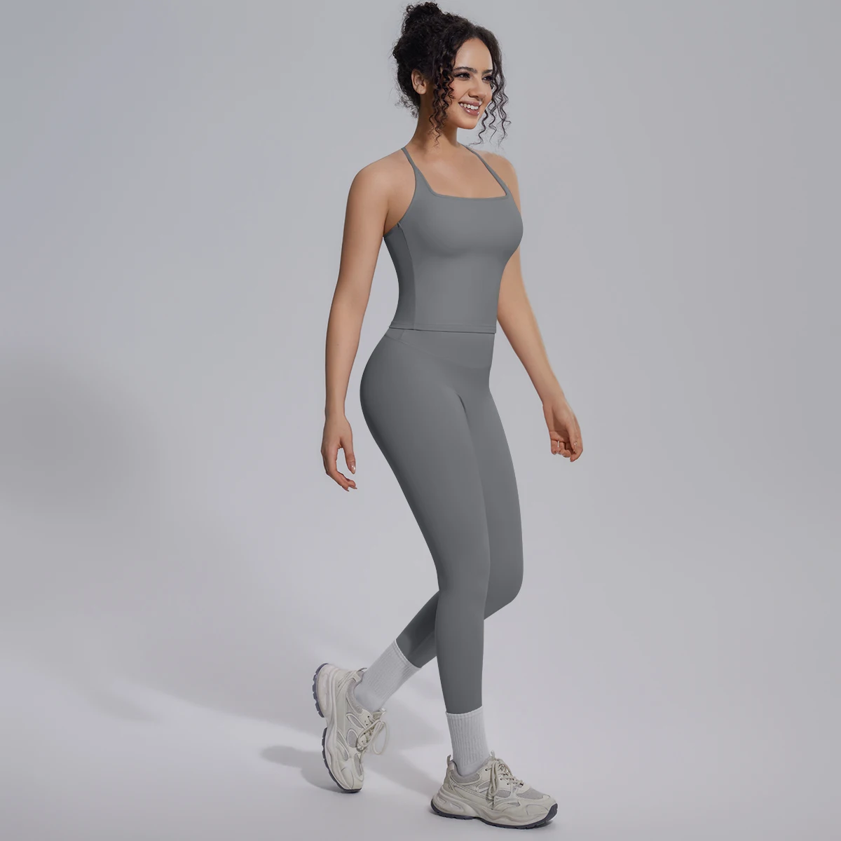 Quick Drying Legging Outdoor Running Yoga Set for Womans High Waisted Push Up Female Pants Gym Sexy Beautiful Back Vest Yoga Set
