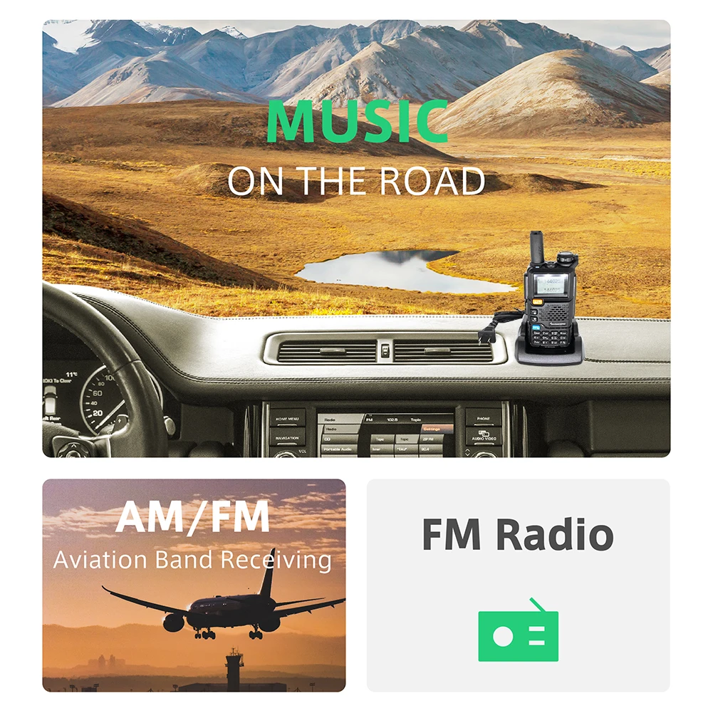 UV-5R Plus Walkie Talkie 5W Uhf/Vhf/Am/Fm 430-440Mhz Multi-Band Lange Afstand Tweeweg Ham Radio 'S Transceiver Voor Jacht Hotel