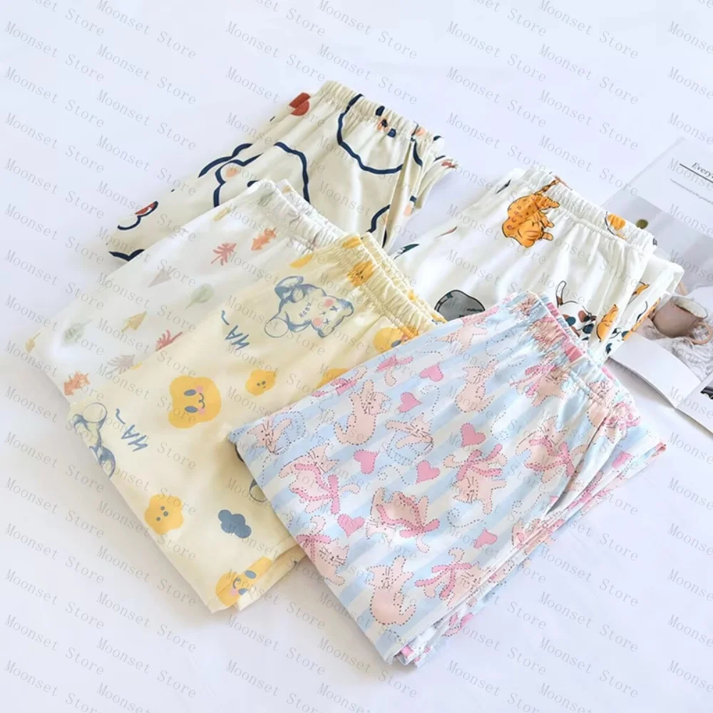 2026 جديد المرأة ملابس خاصة الحليب الحرير السراويل الناعمة الكرتون فضفاض السراويل المنزل قيعان المرأة بنطلون بيجاما يمكن ارتداؤها في الخارج #2