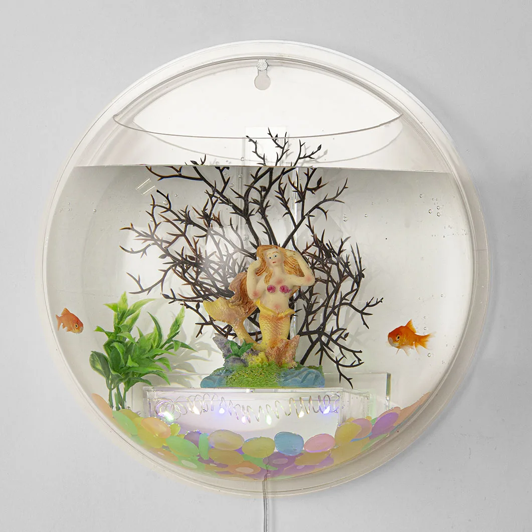 Pinsjar Acrylic Plexiglass Fish Bowl Wall Hanging Aquarium Tank Aquatic Pet Products Wall Mount Fish Tank for Betta fish image 6
