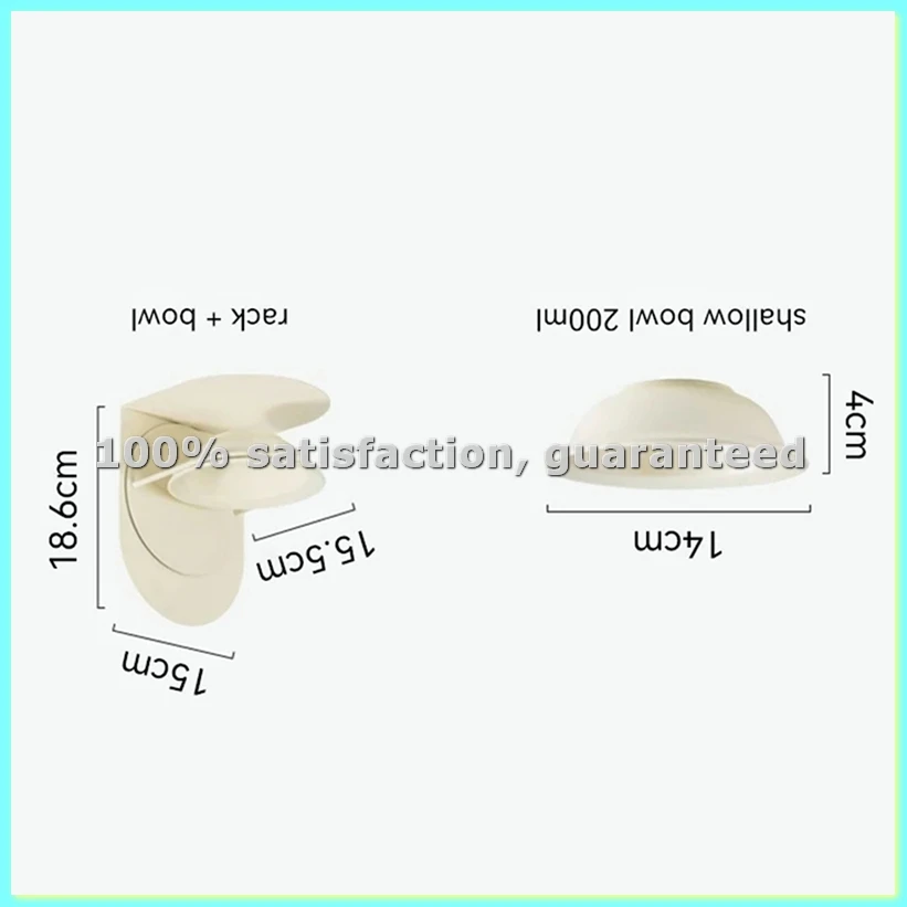 Detachable Pet Cat and Dog Bowl Protects Cervical Vertebrae Against Upset Height Adjustable Pet Ceramic Bowl White Shallow-AD23