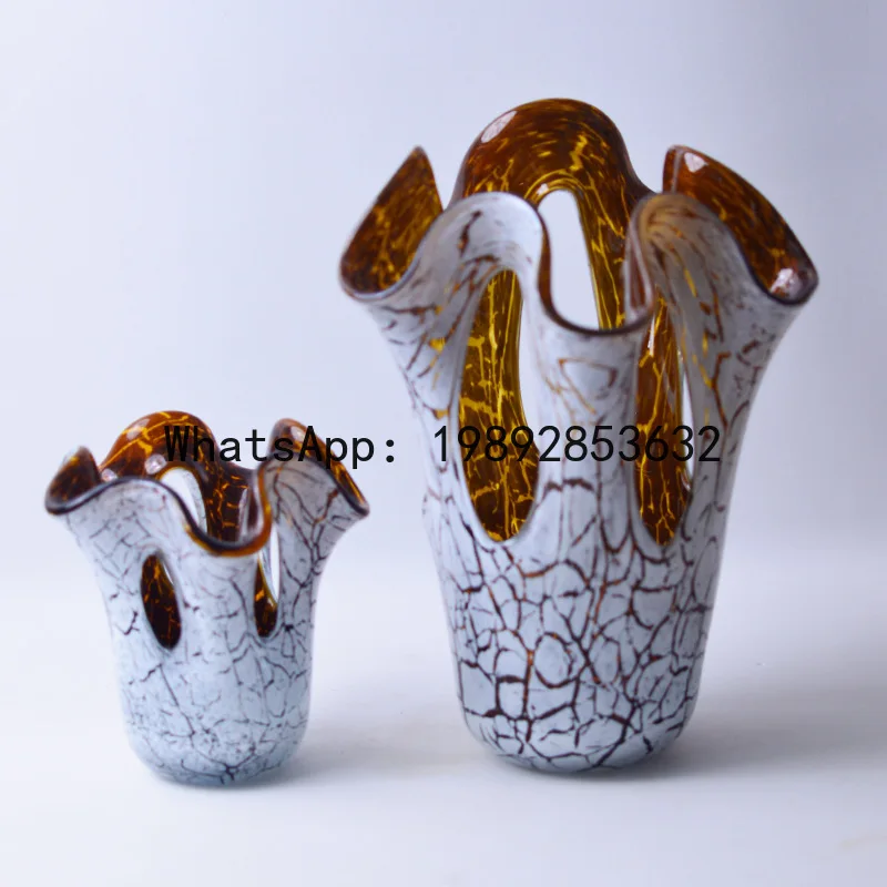 PYJ modern high-end glazed glass vase ornament flower utensils restaurant B & B desktop decorative utensils
