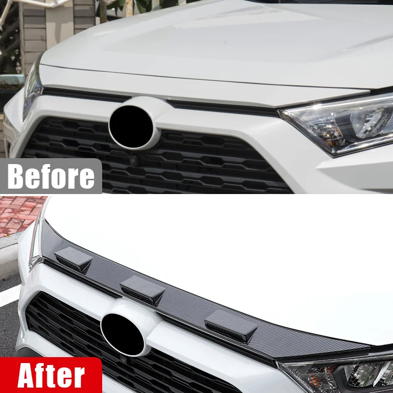 For Toyota RAV4 XA50 RAV 4 Hybrid 2019 2020 2021 2022 2023 2024 Car Front Hood Engine Decoration Cover Strip Garnish Accessories