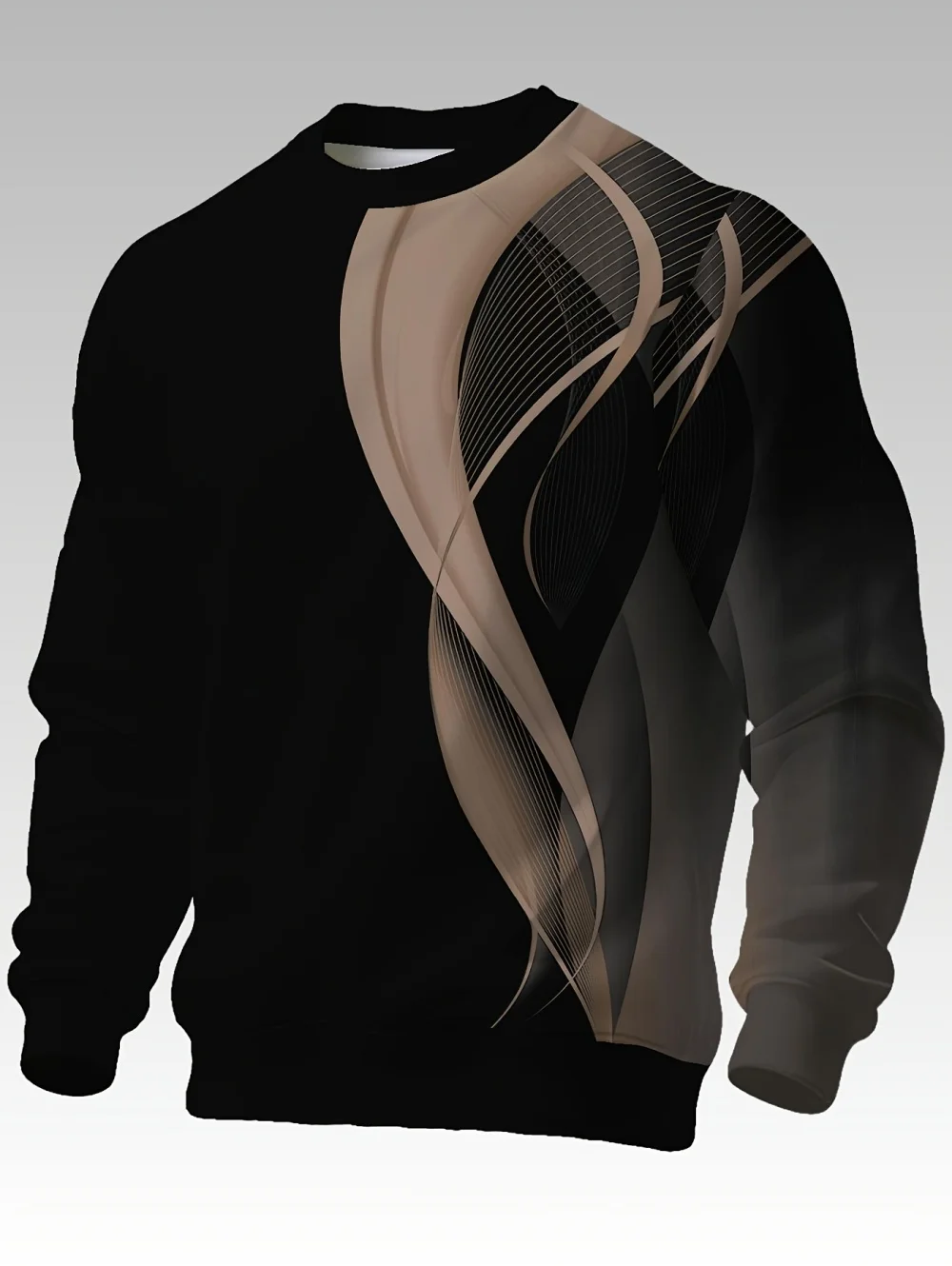 Men's T-Shirt Gradient Pattern 3D Print Long Sleeve Sweatshirt Oversized Fashion Tops Outdoor Sweatshirts Casual Men's Clothing