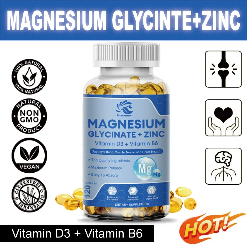 Greensure Magnesium Complex 500mg of Magnesium Glycinate for Muscles, Nerves, & Energy - High Absorption - Vegan, Non-GMO