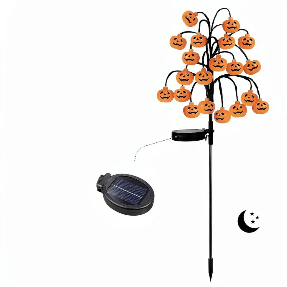 Halloween Solar Powered Decorative Stake Lamp Pumpkin Spider Bat Tree Branch For Outdoor Patio Garden Lighting