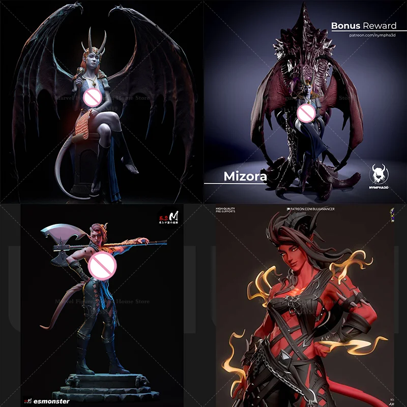 

Масштаб 1/24 1/18 Hell Brave Demon Karlach Half-Fiends Moral Decision DIY Самособранная GK 3D смола Необранная кукла Белая модель