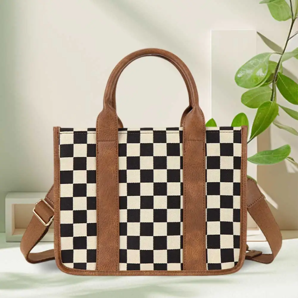 

Women Canvas Fashion Shoulder Bag Large Capacity Slouchy Tote Handbag Adjustable Strap Stylish Crossbody Bag Chic Hobo Bag