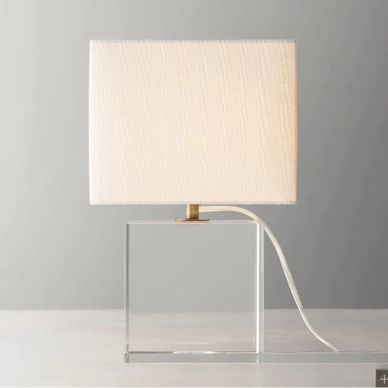 

American country princess room table lamp, modern simple bedroom study Mallory crystal decorative table