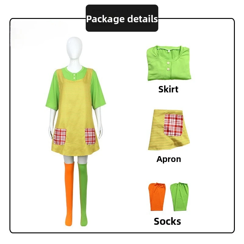 Anime Cosplay Volledige Set Inclusief Lederen Kousen Jas Schort Panty Camouflage Halloween Party Uniform Carnaval Kostuum Pruik