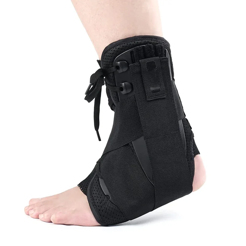 2Pcs Ankle Support Brace Adjustable Ankle Wrap Protector Women Men Lace Up Foot Stabilizer for Running Basketball Sports Safety