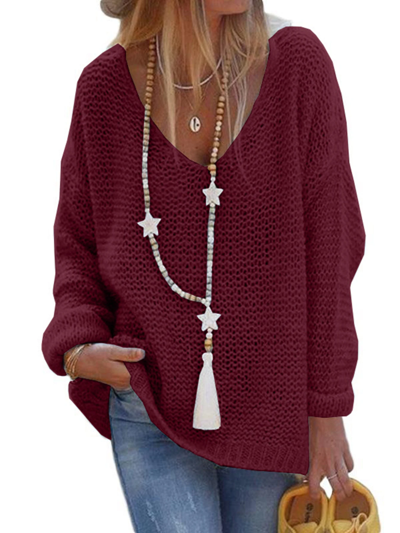 

Women's Autumn Sweater Long Sleeve round Neck Casual Plain Fashion Basic Daily Wear Regular Fit