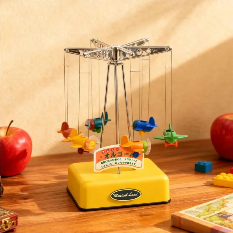 Ferris Wheel Small Airplane Style Music Box Acrylic Music Box Rotating Creative Alloy Home Decoration Ornament Music Box ZI416