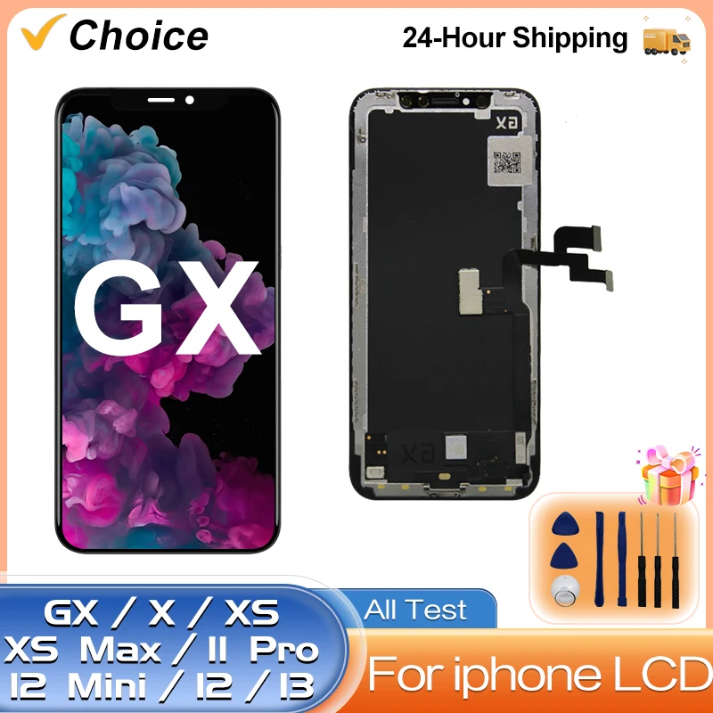 AAA +++ GX HARD OLED Screen 3D TOUCH LCD Assembly for iPhone X XS iPhone 11 PRO iPhone 12 LCD Display Replacement Parts