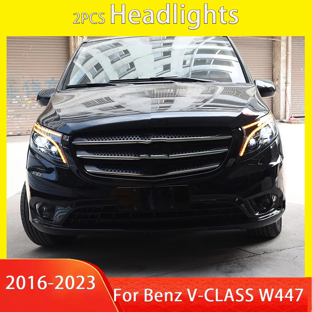 

2pc Led Front Lights For Benz Vito Headlights 2016-2023 W447 LED Headlight LED DRL Upgrade Car 2024 Styling Auto Accessories