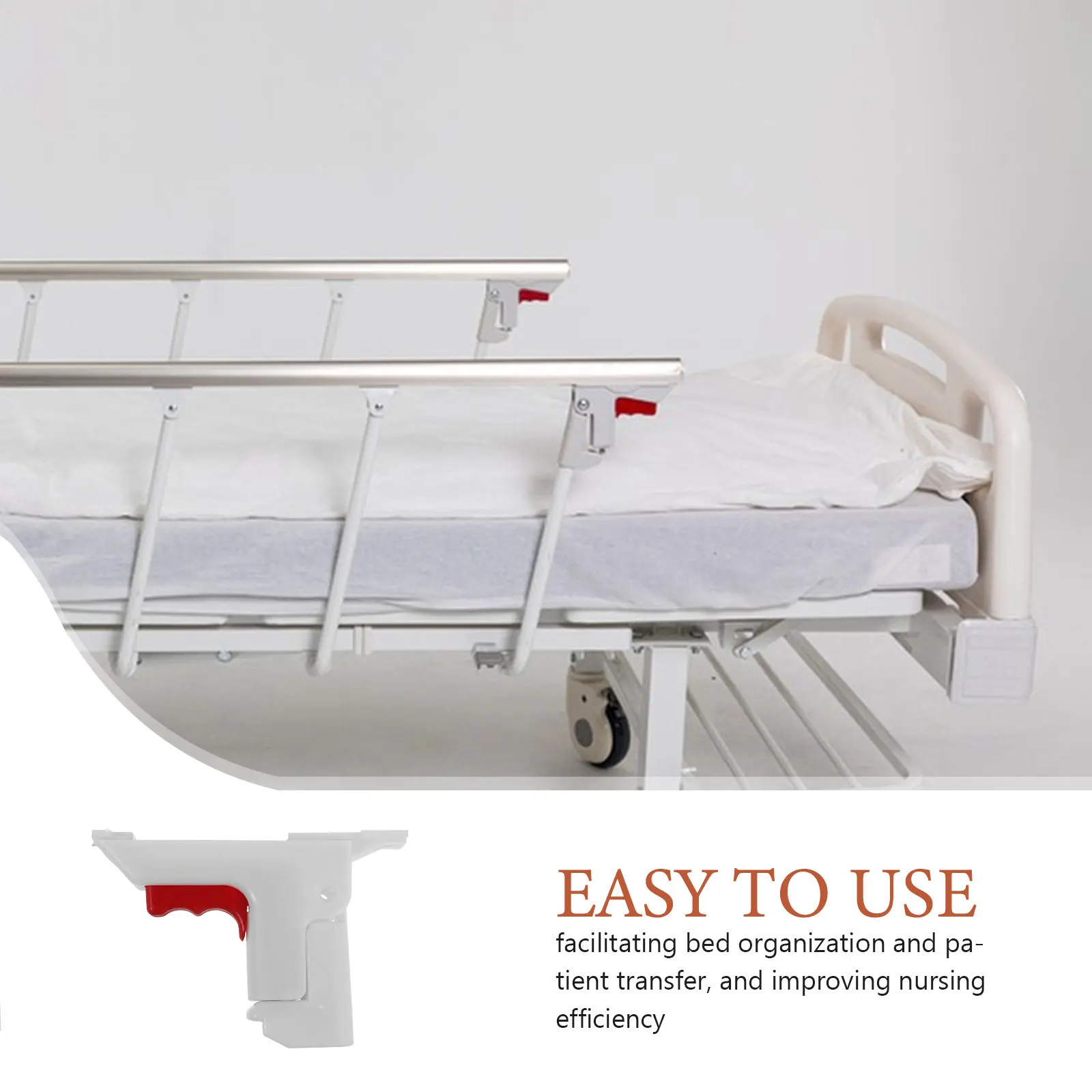 Adjustable Folding Hospital Bed Side Rail with Plastic Safety Release Latch – Nursing Bed Rail Detach Hardware