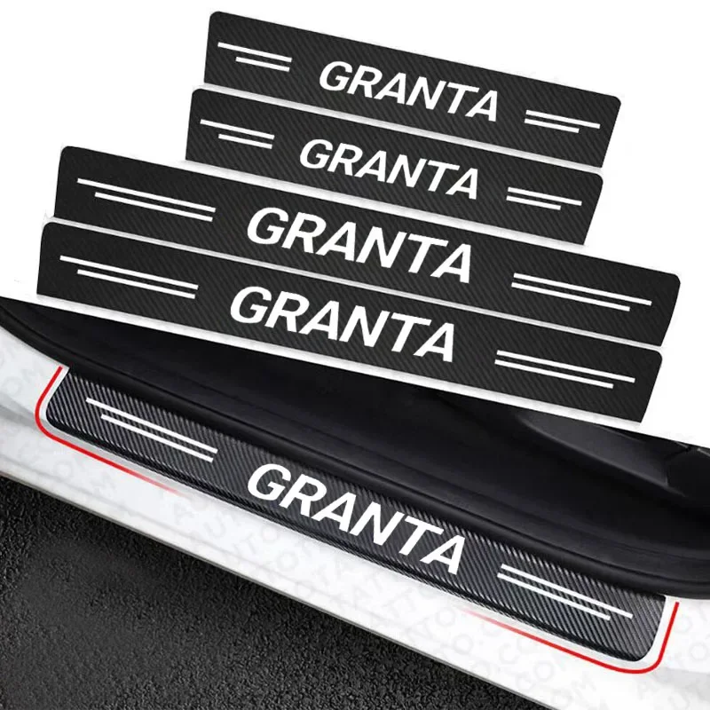 Car Carbon Door Sill Plate Protector Stickers for lada Granta vesta kalina priora Niva Samara Vesta Largus Xray car Accessories