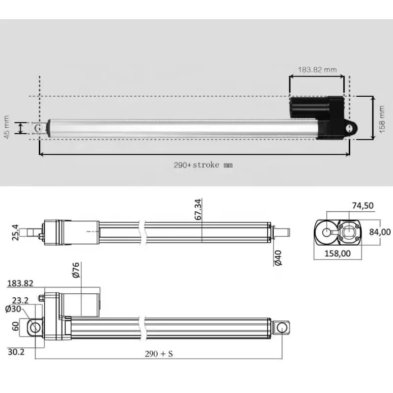 TOMUU 12V 24V 15000N 20000N Linear Actuator For Solar Tracker