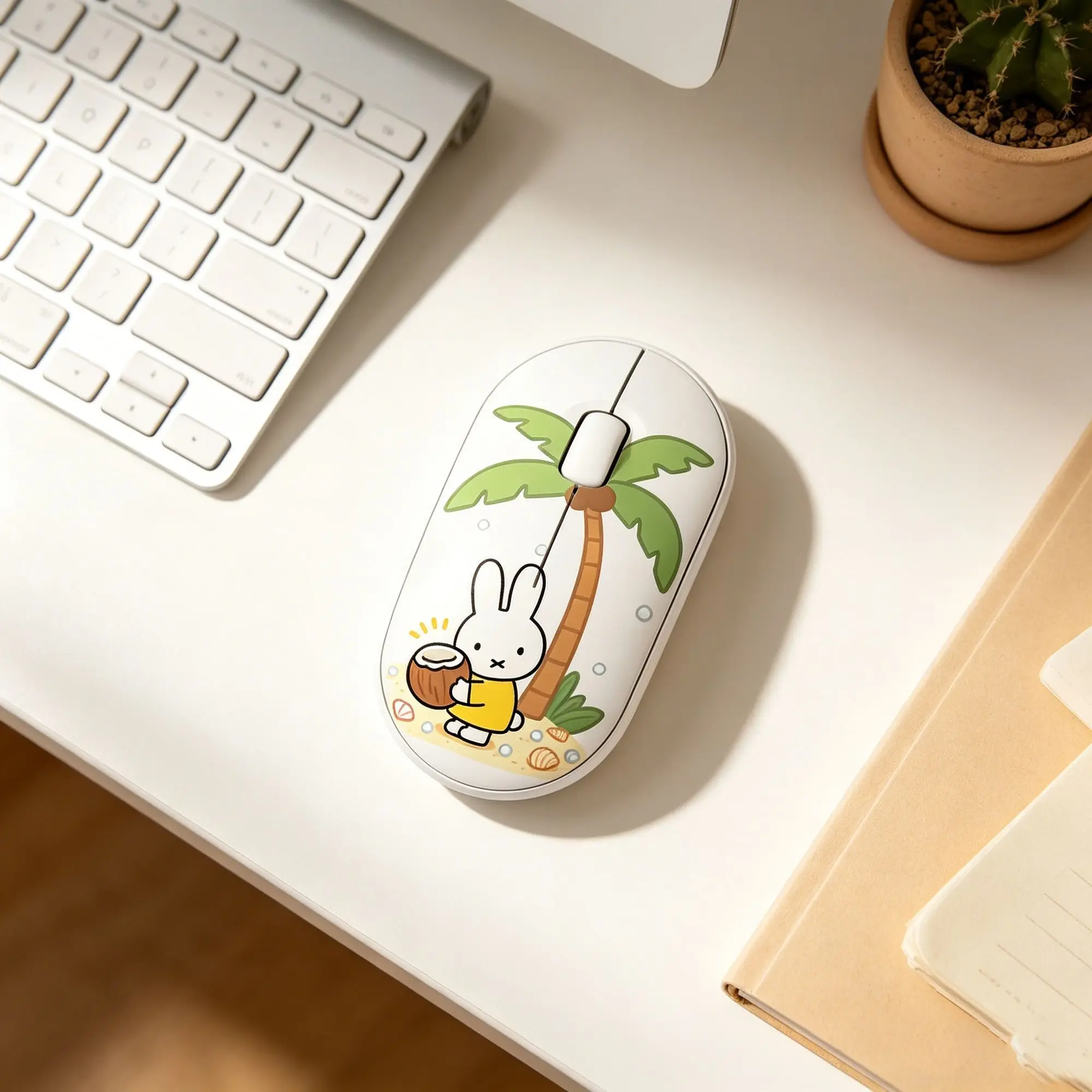 Cute Miffy Wireless Silent Mouse High‑Appearance Level Office Mouse for Notebook Laptop Tablet Universal Use Lovely Kawaii New